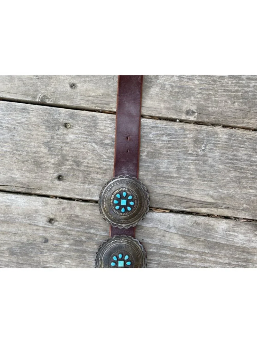 Navajo Eugene Charley Sterling Concho Belt Turquoise Vintage (NECF)